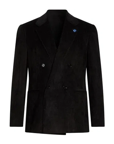 Lardini Man Blazer Black Size 42 Viscose, Cotton, Elastane