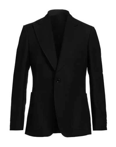 Lardini Man Blazer Black Size 38 Wool, Elastane, Mohair Wool