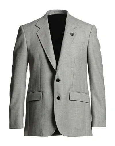 Lardini Man Blazer Black Size 42 Wool In Gray