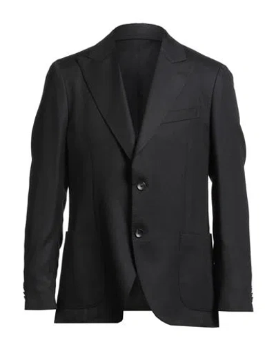 Lardini Man Blazer Black Size 44 Cashmere, Virgin Wool, Silk