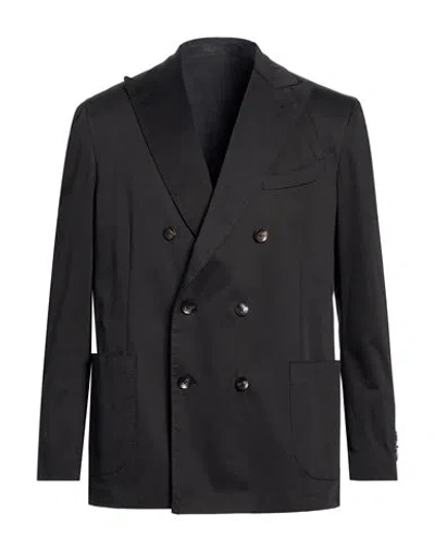 Lardini Man Blazer Black Size 44 Cotton, Elastane
