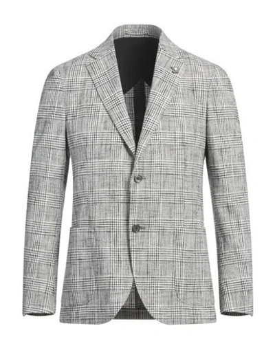 Lardini Man Blazer Black Size 44 Cotton, Polyester, Elastane