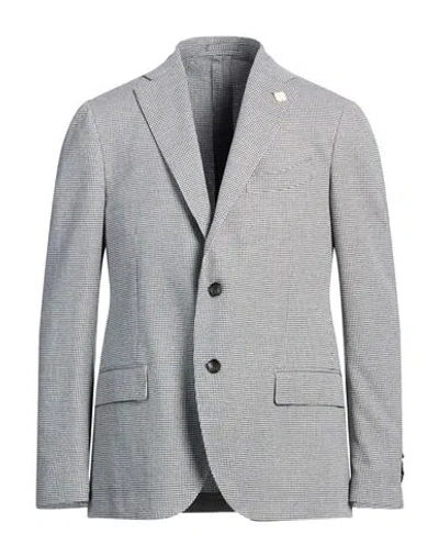 Lardini Man Blazer Black Size 44 Cotton, Polyester, Linen