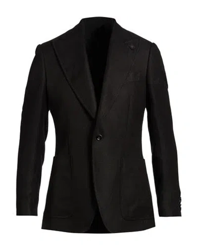 Lardini Man Blazer Black Size 44 Linen