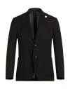 Lardini Man Blazer Black Size 44 Polyester, Wool, Elastane In Black