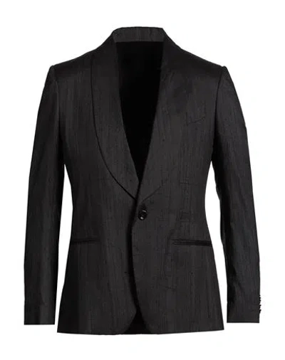 Lardini Man Blazer Black Size 44 Silk