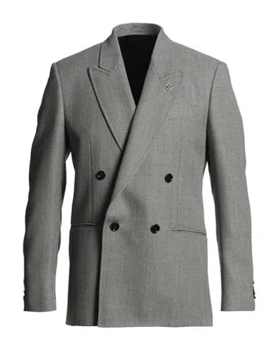 Lardini Man Blazer Black Size 44 Wool In Gray