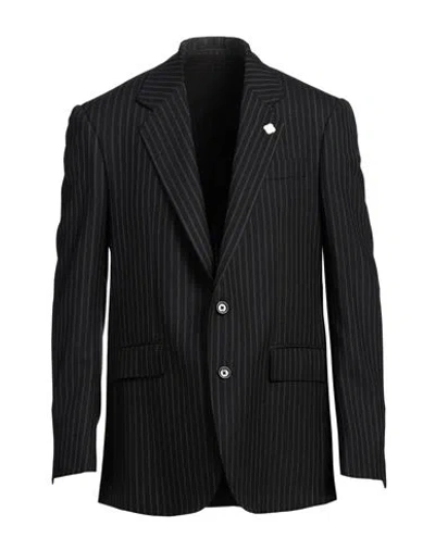 Lardini Man Blazer Black Size 44 Wool