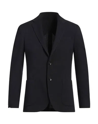 Lardini Man Blazer Black Size 44 Wool, Polyester, Cotton, Elastane