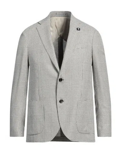 Lardini Man Blazer Black Size 44 Wool, Silk