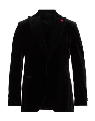 Lardini Man Blazer Black Size 46 Cotton, Elastane