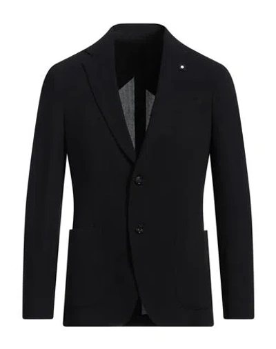 Lardini Man Blazer Black Size 46 Wool