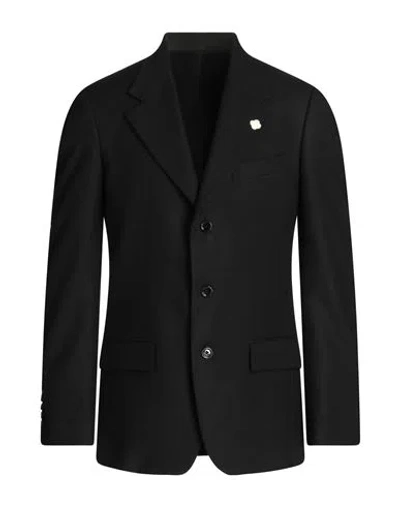 Lardini Man Blazer Black Size 46 Wool