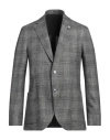 Lardini Man Blazer Black Size 46 Wool, Silk, Linen In Black
