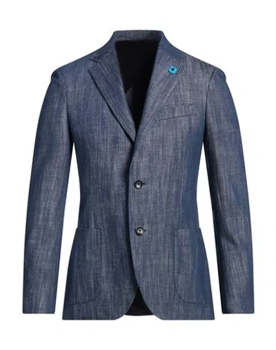 Lardini Man Blazer Blue Size 44 Cotton
