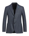 Lardini Man Blazer Blue Size 44 Wool, Linen In Blue