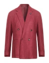 Lardini Man Blazer Brick Size 40 Cashmere, Silk In Red