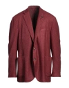 Lardini Man Blazer Brick Size 50 Cashmere, Silk In Red
