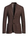 Lardini Man Blazer Brown Size 40 Virgin Wool, Polyamide In Brown