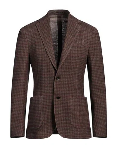 Lardini Man Blazer Brown Size 40 Virgin Wool, Polyamide