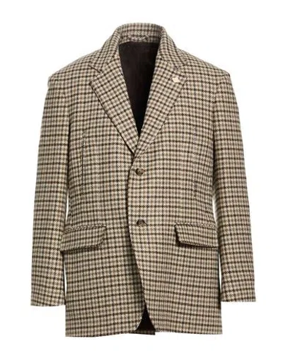 Lardini Man Blazer Brown Size 40 Wool, Cashmere