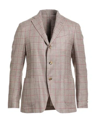 Lardini Man Blazer Brown Size 40 Wool, Linen