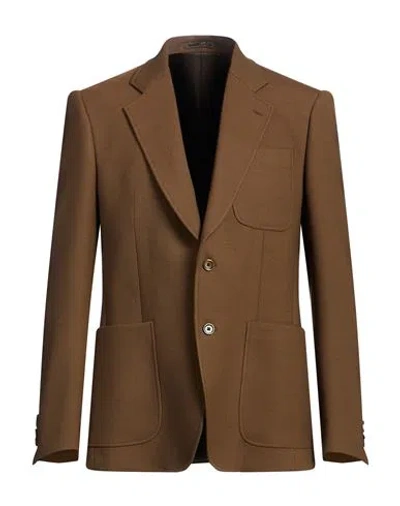 Lardini Man Blazer Brown Size 42 Wool, Polyester, Elastane
