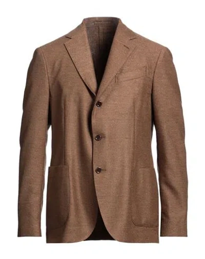 Lardini Man Blazer Brown Size 42 Wool, Polyester, Nylon