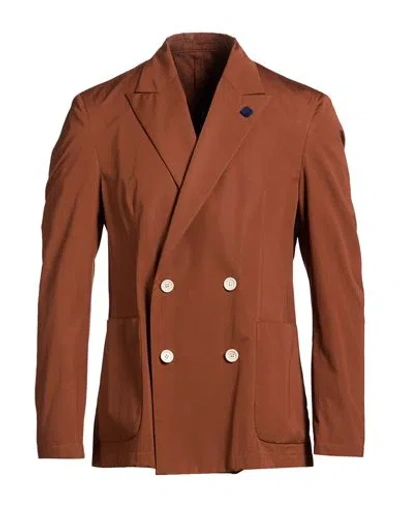 Lardini Man Blazer Brown Size Xxl Cotton