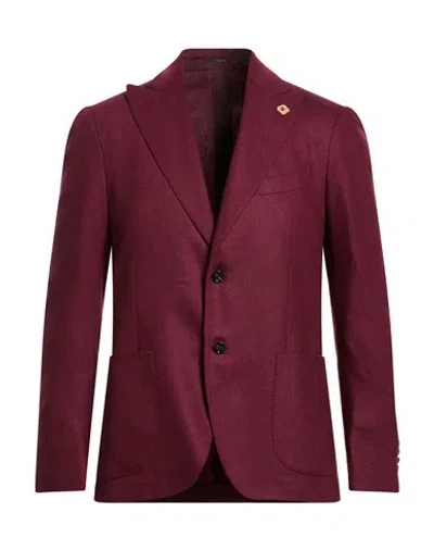 Lardini Man Blazer Burgundy Size 40 Cashmere In Brown