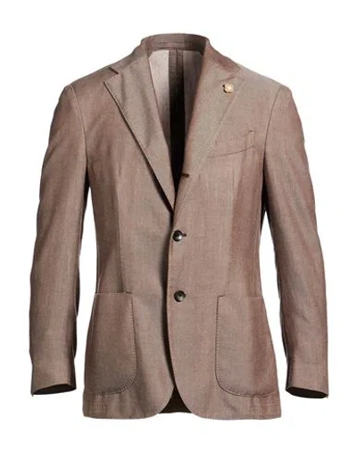 Lardini Man Blazer Burgundy Size 46 Tencel, Wool In Brown