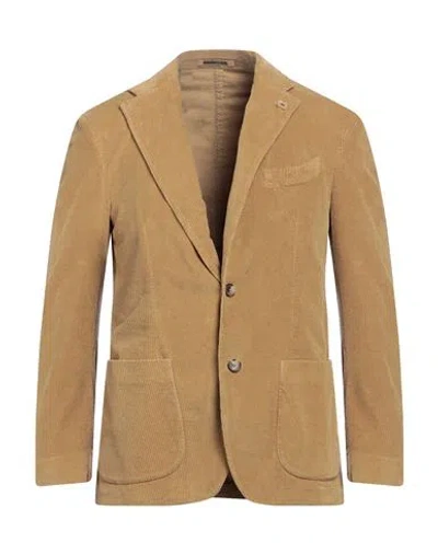 Lardini Man Blazer Camel Size 40 Cotton, Elastane In Beige