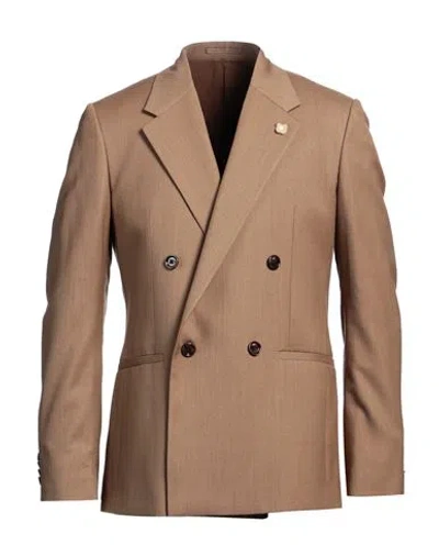 Lardini Man Blazer Camel Size 36 Wool, Polyester, Lyocell In Beige
