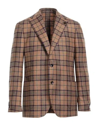 Lardini Man Blazer Camel Size L Wool In Beige