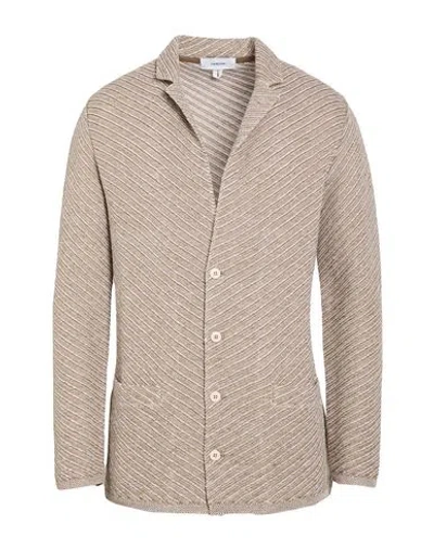 Lardini Man Blazer Camel Size M Linen, Cotton In Neutral