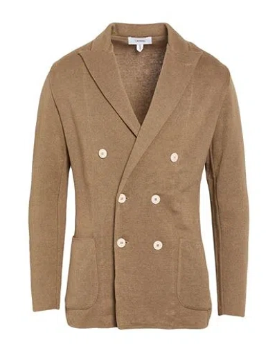Lardini Man Blazer Camel Size M Linen, Cotton In Brown