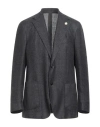 Lardini Man Blazer Charcoal Size 44 Wool, Silk, Linen