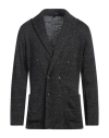Lardini Man Blazer Charcoal Size Xl Linen, Cotton In Grey