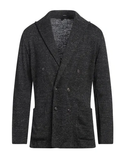 Lardini Man Blazer Charcoal Size Xl Linen, Cotton In Grey