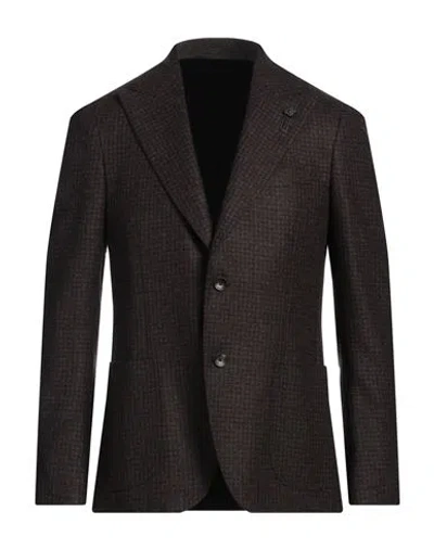 Lardini Man Blazer Chocolate Brown Size 38 Virgin Wool, Cashmere
