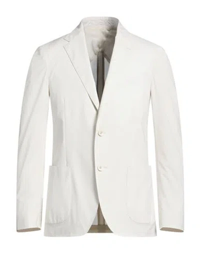 Lardini Man Blazer Cream Size 40 Cotton, Elastane In White