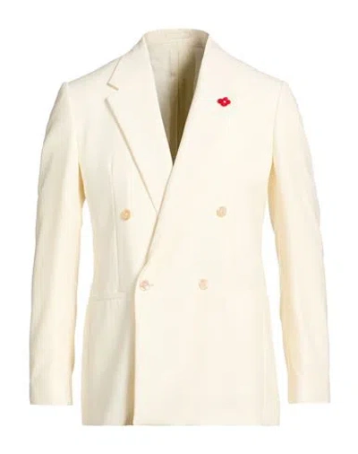 Lardini Man Blazer Cream Size 42 Wool In Gray