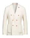 Lardini Man Blazer Cream Size 44 Wool, Silk In White