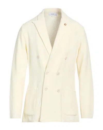 Lardini Man Blazer Cream Size Xxl Cotton, Viscose In White