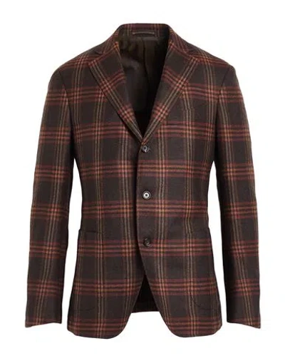 Lardini Man Blazer Dark Brown Size 38 Wool