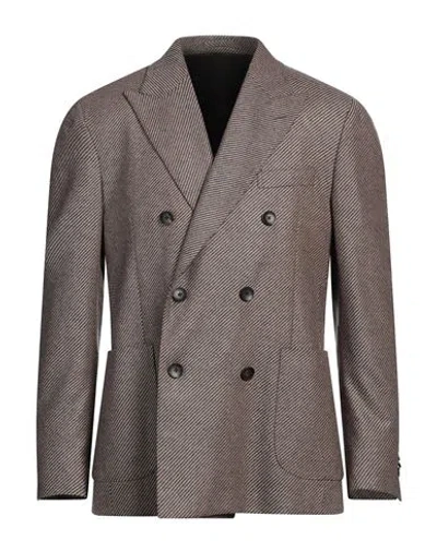 Lardini Man Blazer Dark Brown Size 42 Wool