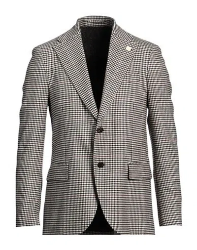 Lardini Man Blazer Dark Brown Size 40 Polyester, Acrylic, Wool, Viscose, Elastane In Brown