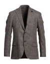 Lardini Man Blazer Dark Brown Size 44 Wool, Cotton, Linen, Polyamide, Elastane In Brown