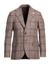 Lardini Man Blazer Dark Brown Size 40 Wool, Linen In Brown