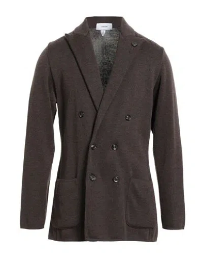 Lardini Man Blazer Dark Brown Size Xl Cotton